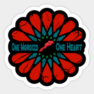 one morocco one Heart Sticker